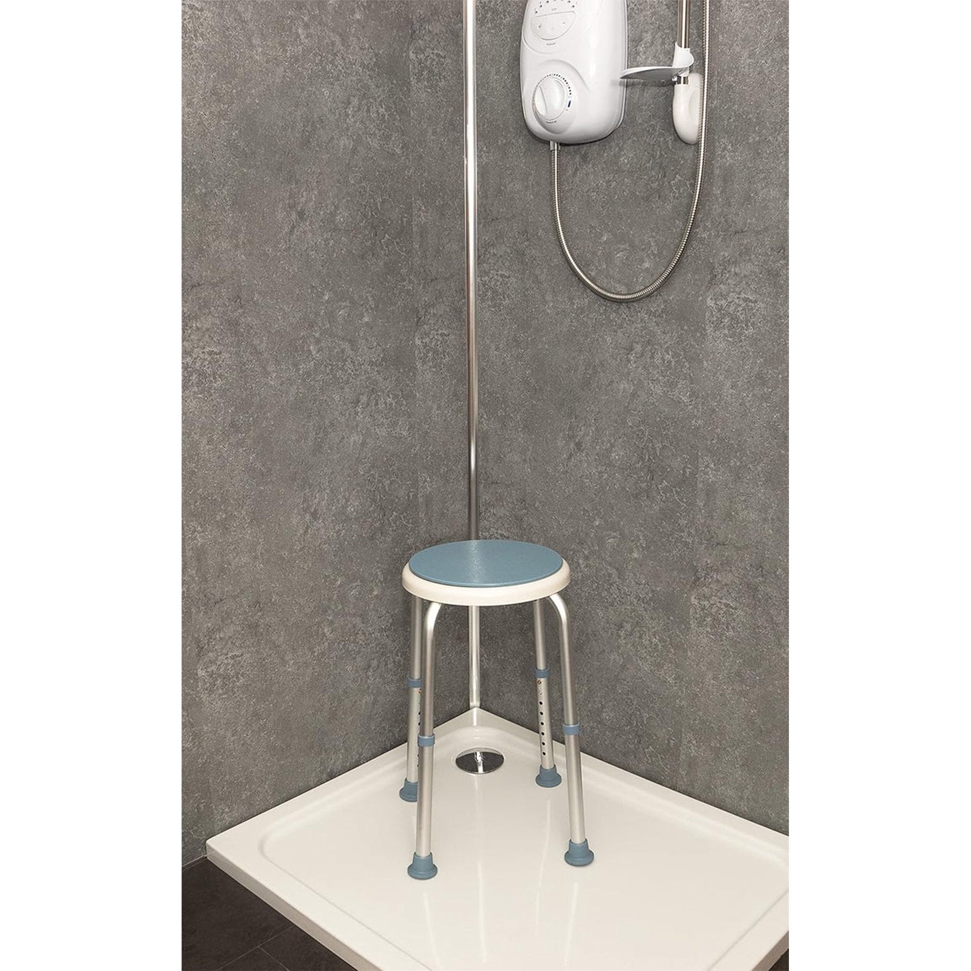 Shower Chair Bath Bench with Back, Height Adjustable, Supports up to 400 lbs, Gray