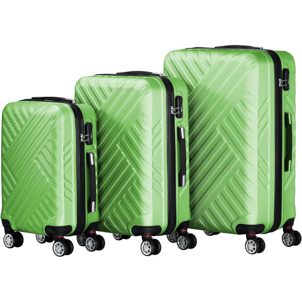 3 Piece Luggage Set, ABS Hard Shell Suitcase Set with Combination Lock | 4 Double Wheels and Inner partition | Suitcases with Wheels | Lightweight Luggage Set | Travel Luggage Set