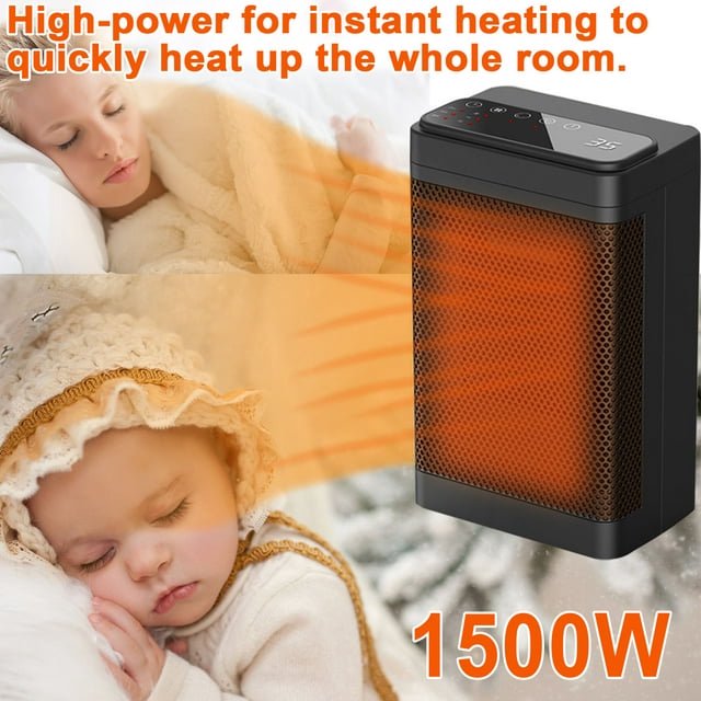 Space Heater, Portable 1500W Electric Heaters for Indoor Use,Oscillation Multiple Protection PTC Desk Heater Fan Smart Heater, Safety & Fast - Quiet Heat, Small Electric Heaters