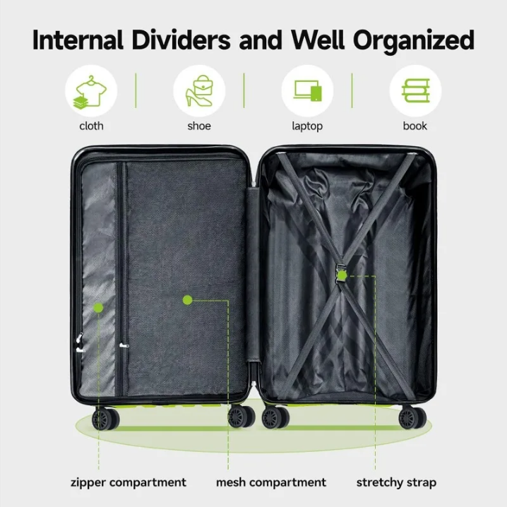 Luggage Sets 3-Peice,Durable Wheels and TSA Lock Travel Suitcase Set