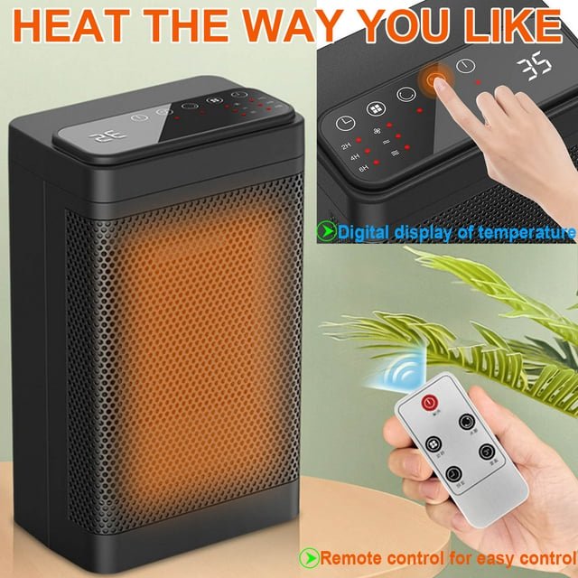 Space Heater, Portable 1500W Electric Heaters for Indoor Use,Oscillation Multiple Protection PTC Desk Heater Fan Smart Heater, Safety & Fast - Quiet Heat, Small Electric Heaters