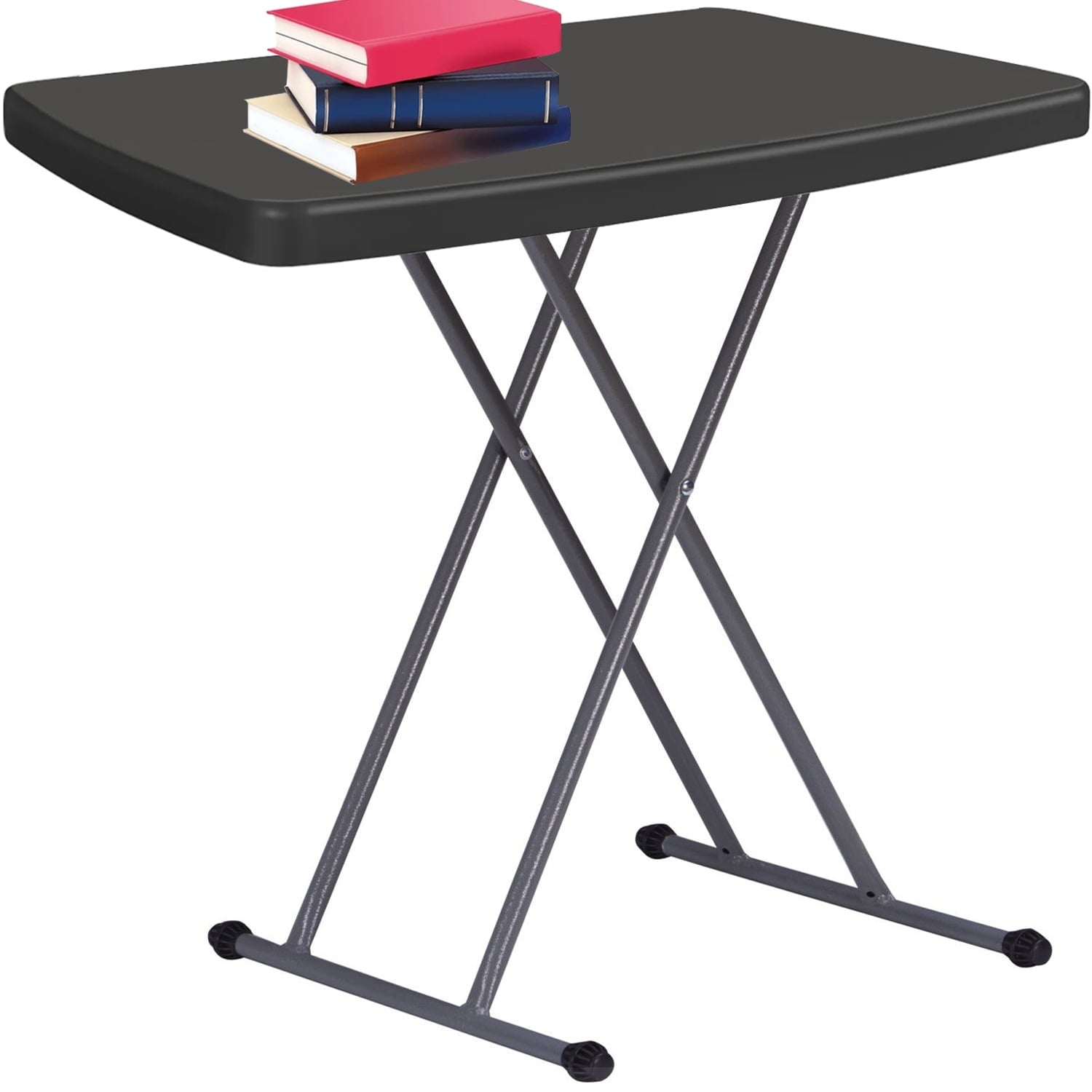 Musment Portable TV Tray Table - Folding Table Adjustable Height for Camping & Dining ,Lightweight Indoor/Outdoor, 30 Inch, Black