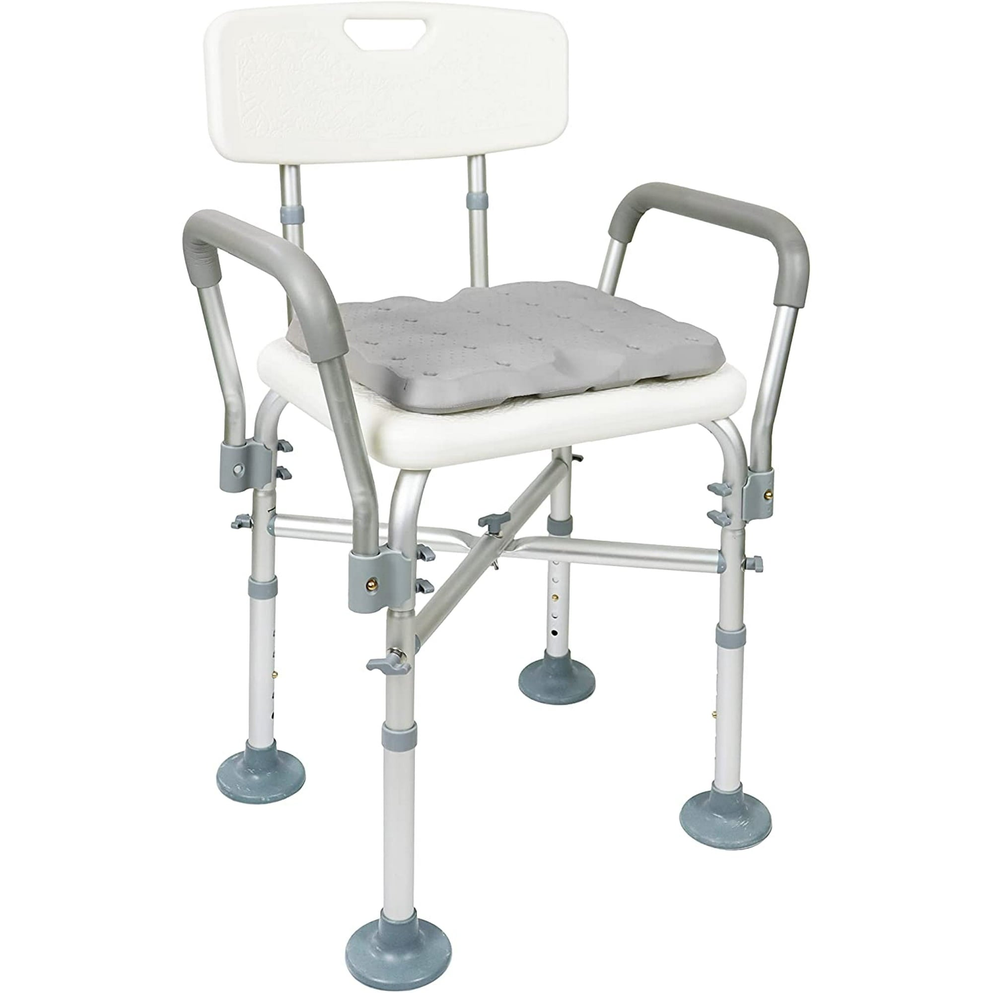 Shower Chair for Inside Shower, 550LBs Heavy Duty Bath Chair with Arms, Medical Shower Seat, Bath Stool Saftey Shower Bench with Reinforced Crossing Bar for Elderly, Adults, Disabled